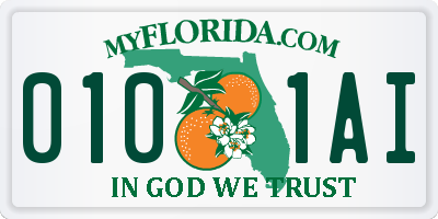 FL license plate 0101AI