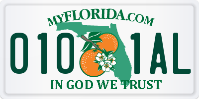 FL license plate 0101AL