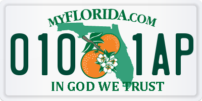 FL license plate 0101AP
