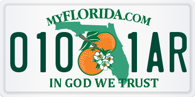 FL license plate 0101AR