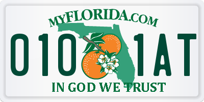 FL license plate 0101AT