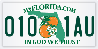 FL license plate 0101AU
