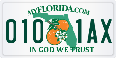 FL license plate 0101AX