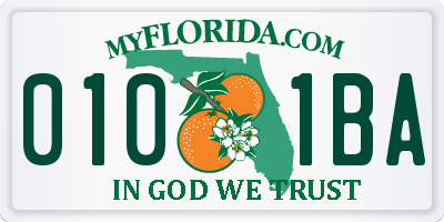 FL license plate 0101BA