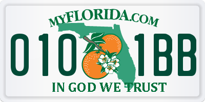 FL license plate 0101BB