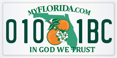 FL license plate 0101BC