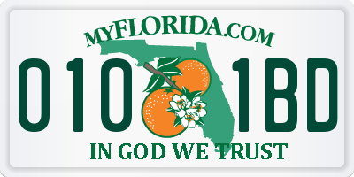 FL license plate 0101BD