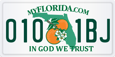 FL license plate 0101BJ