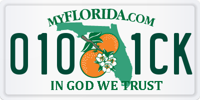 FL license plate 0101CK