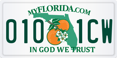 FL license plate 0101CW