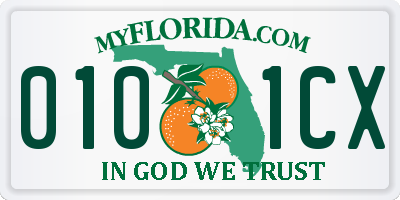FL license plate 0101CX