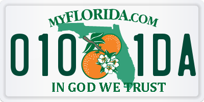 FL license plate 0101DA