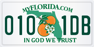FL license plate 0101DB