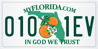 FL license plate 0101EV