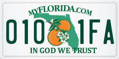 FL license plate 0101FA