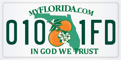 FL license plate 0101FD