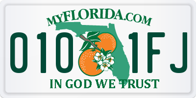 FL license plate 0101FJ