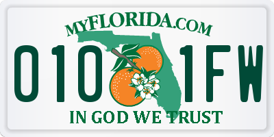 FL license plate 0101FW