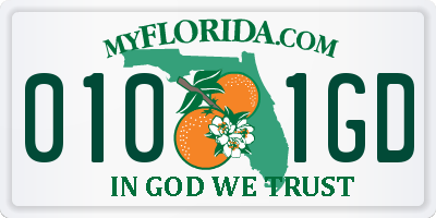 FL license plate 0101GD