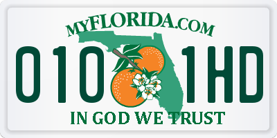 FL license plate 0101HD