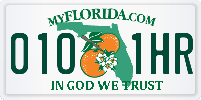FL license plate 0101HR