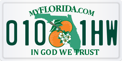 FL license plate 0101HW