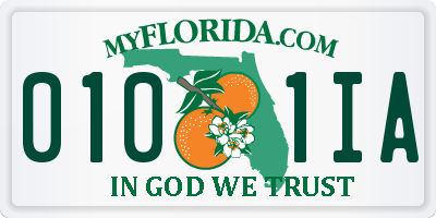 FL license plate 0101IA