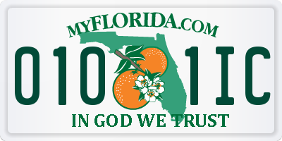 FL license plate 0101IC