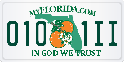 FL license plate 0101II