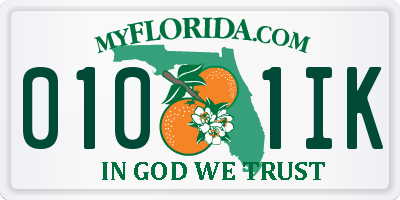 FL license plate 0101IK