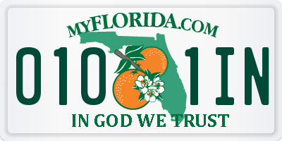 FL license plate 0101IN