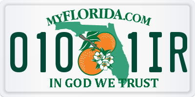 FL license plate 0101IR
