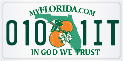 FL license plate 0101IT