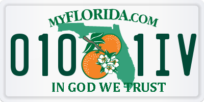 FL license plate 0101IV