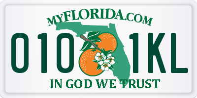 FL license plate 0101KL