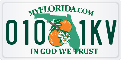 FL license plate 0101KV