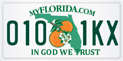 FL license plate 0101KX