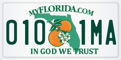 FL license plate 0101MA