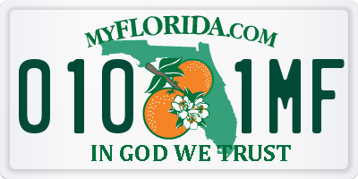 FL license plate 0101MF