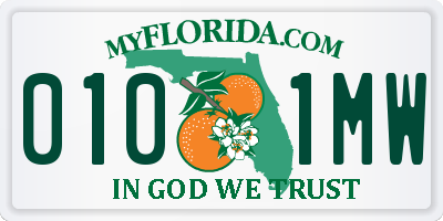 FL license plate 0101MW
