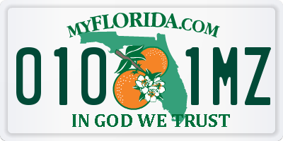 FL license plate 0101MZ
