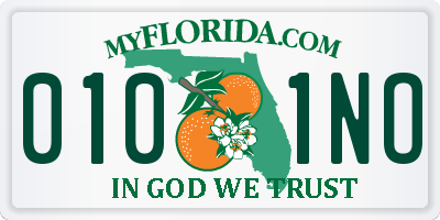 FL license plate 0101NO