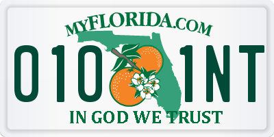 FL license plate 0101NT