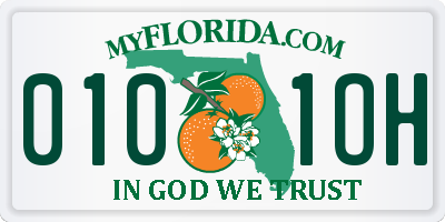 FL license plate 0101OH