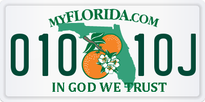 FL license plate 0101OJ