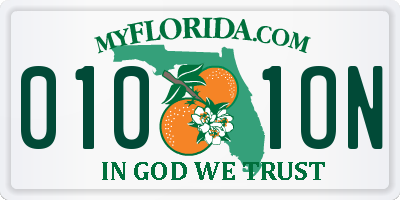 FL license plate 0101ON