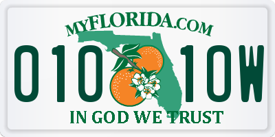 FL license plate 0101OW