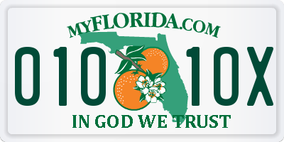 FL license plate 0101OX