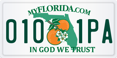 FL license plate 0101PA
