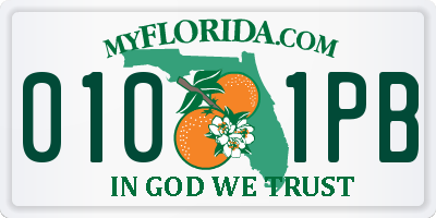 FL license plate 0101PB